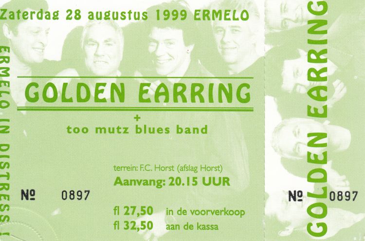 Golden Earring show ticket#897 August 28 1999 Ermelo - Open Air